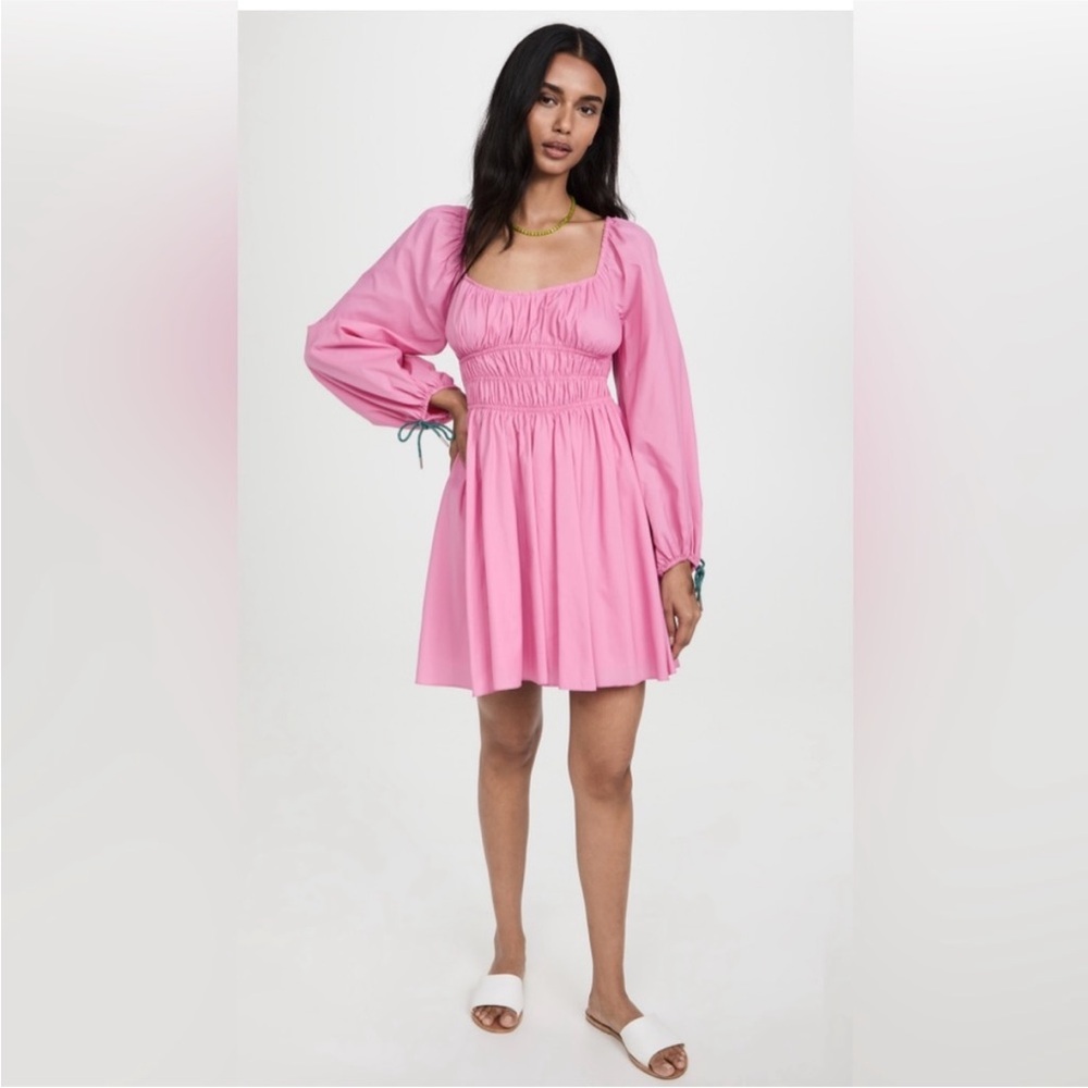 STAUD pink dress with wrist rope ties